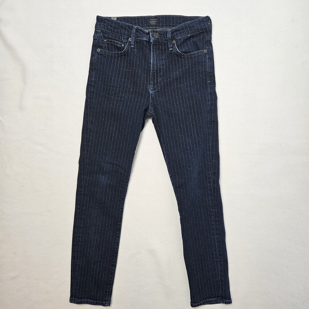 Citizens Of Humanity Rocket Crop High Rise Skinny 27 Striped Stretch Denim Jeans